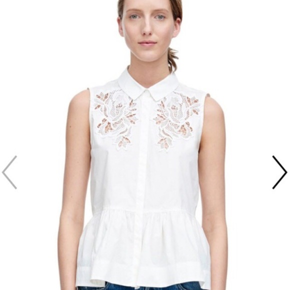 Rebecca Taylor Tops - White Medallion Poplin Top